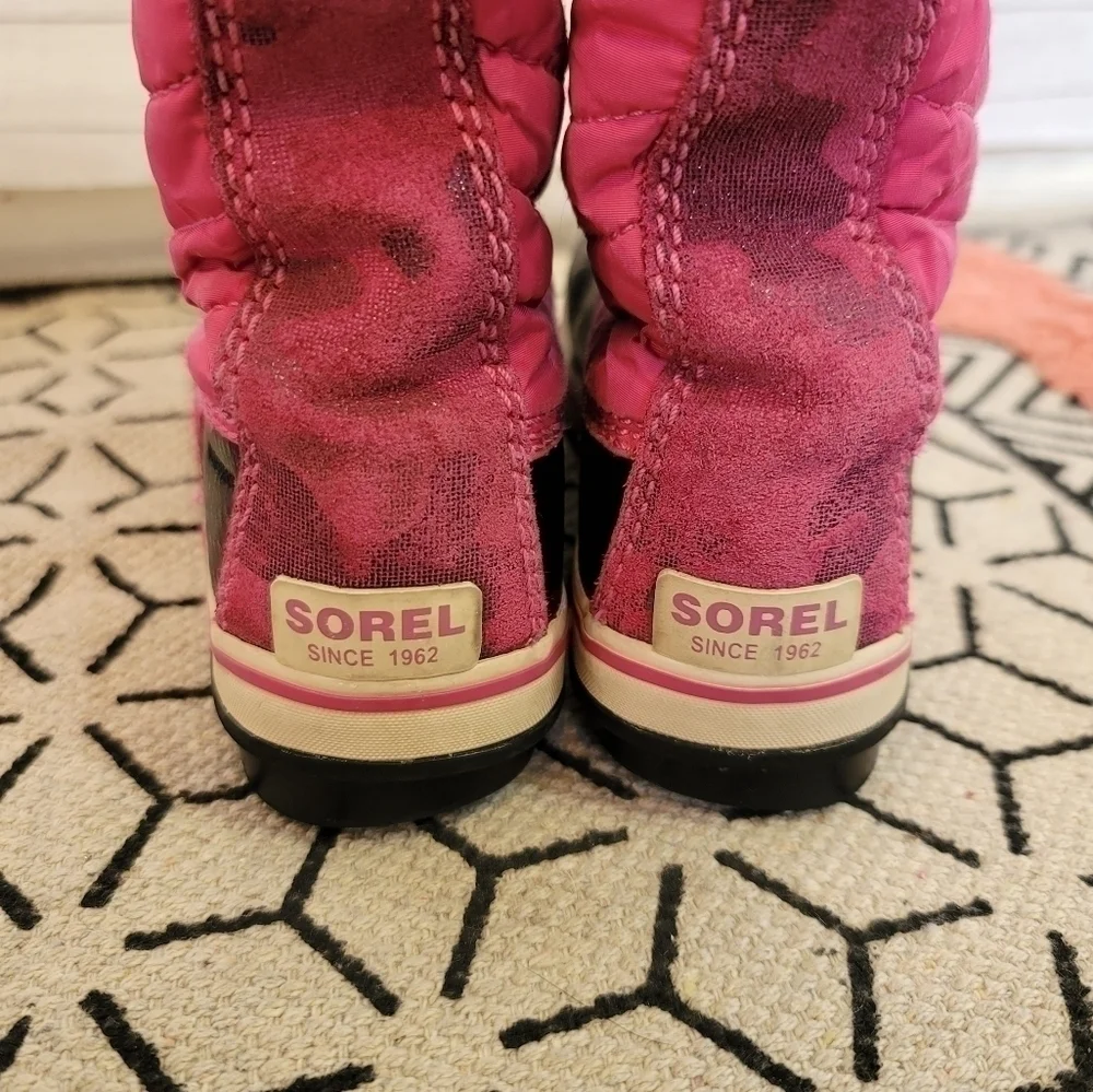 SOREL TOFINO PINK CAMO WATERPROOF SNOW BOOTS, SZ 3